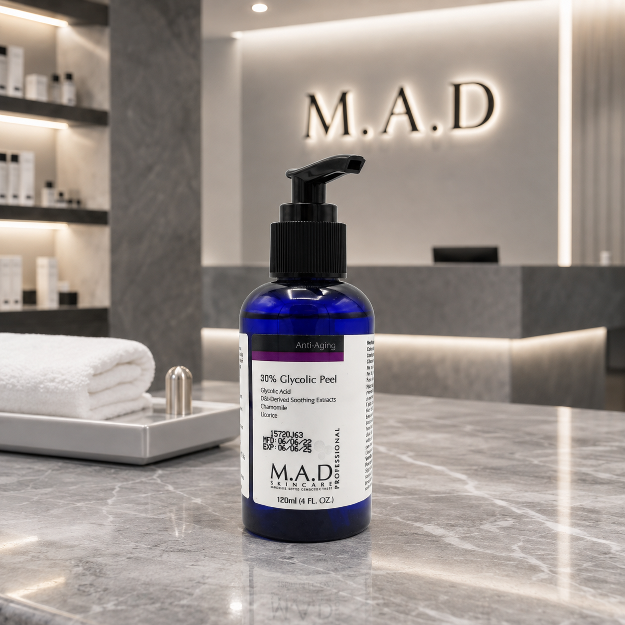پیلینگ اسید تراپی ضد چین و چروک ام ای دی M.A.D حجم 120 میل پیلینگ-اسید-تراپی-ضد-چین-و-چروک-ام-ای-دی