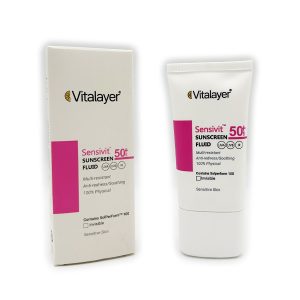 ضد آفتاب فلوئیدی سنسی ویت برند ویتالایر SPF50+ بی رنگ حجم 50 میل