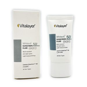 ضد آفتاب فلوئیدی وایت ویت برند ویتالایر SPF50+ بی رنگ حجم 50 میل